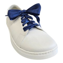 Satin Laces - navy blue color